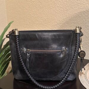 The Sak Black Braided Handle Handbag